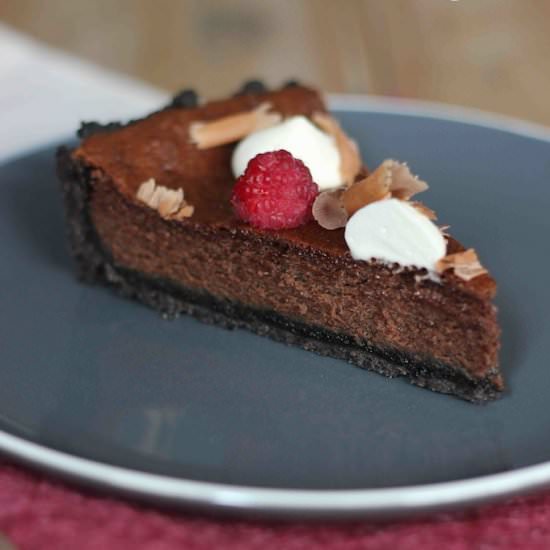 Baked chocolate truffle oreo tart