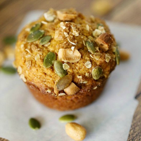 Five-Spice Peanut & Pumpkin Muffins