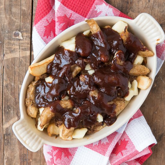 BBQ Beef Poutine with Fried Onions