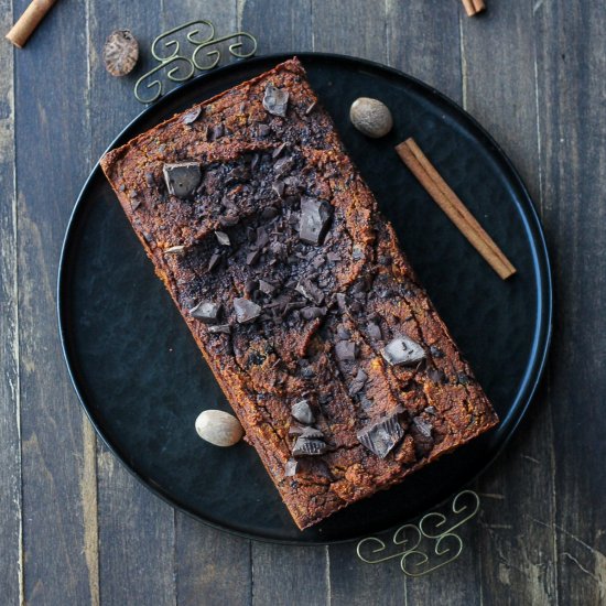 Paleo Chocolate Chunk Pumpkin Bread