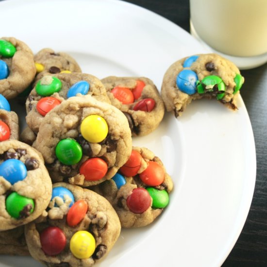 Bite-size M&M Cookies