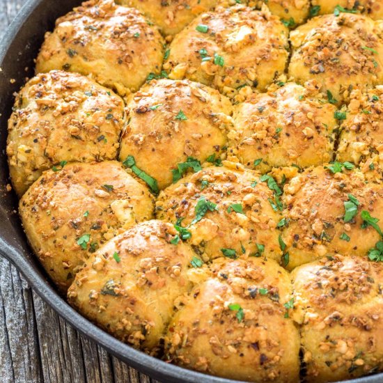 Feta and Herbs Skillet Rolls