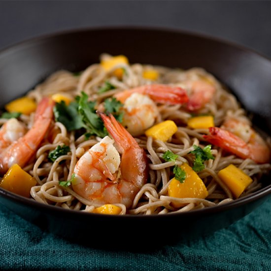 Soba Noodles with Shrimp and Mango