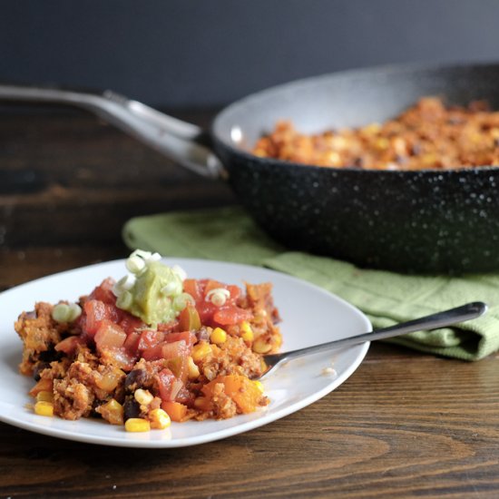 Vegan “Chorizo” Cauliflower Skillet