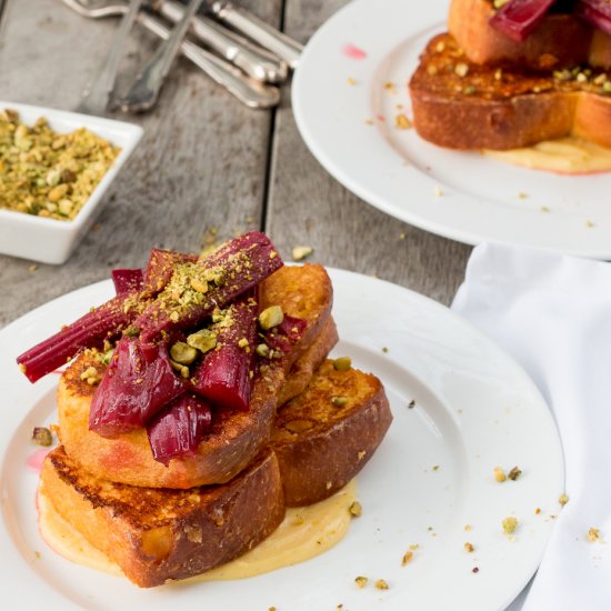 Brioche French Toast with Rhubarb