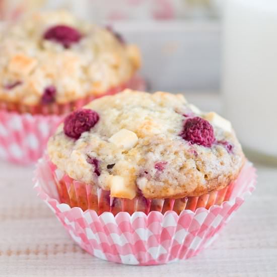 Raspberry White Chocolate Muffins