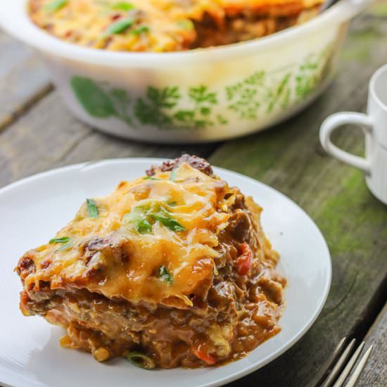 Spicy Sloppy Joe Cornbread Casserole