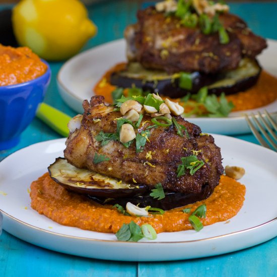 Grilled Chicken with Eggplant