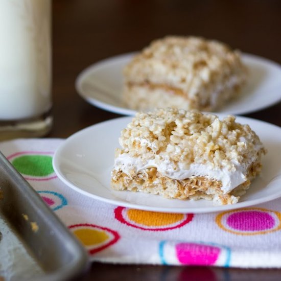 Fluffernutter Rice Krispy Treats