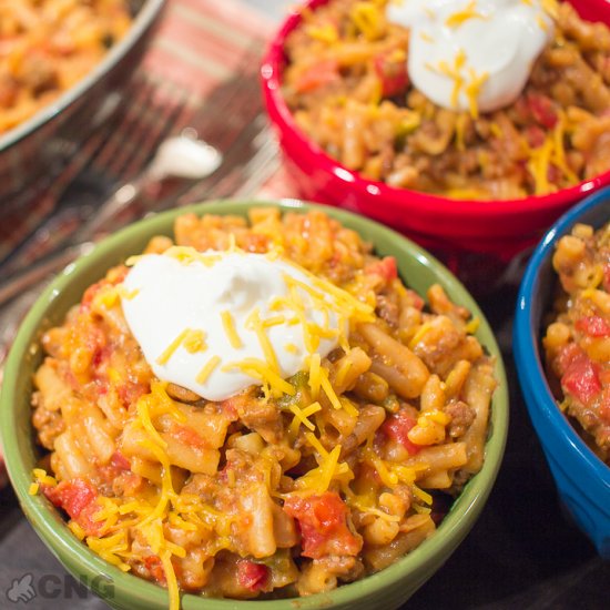 Mexican Beefy Mac -N- Cheese