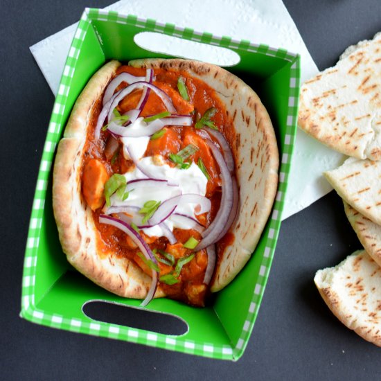 Butter Chicken Naan Tacos