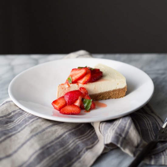 Goat Cheese Cake with Strawberries