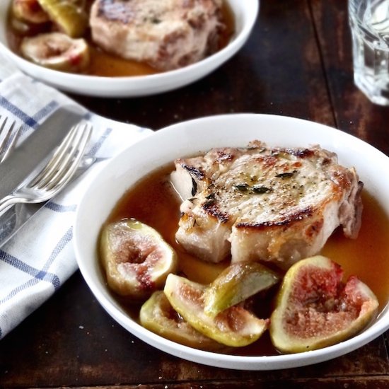 Pork chops with jammy figs