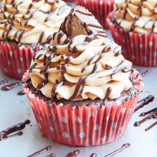 Peanut Butter Brownie Cupcakes