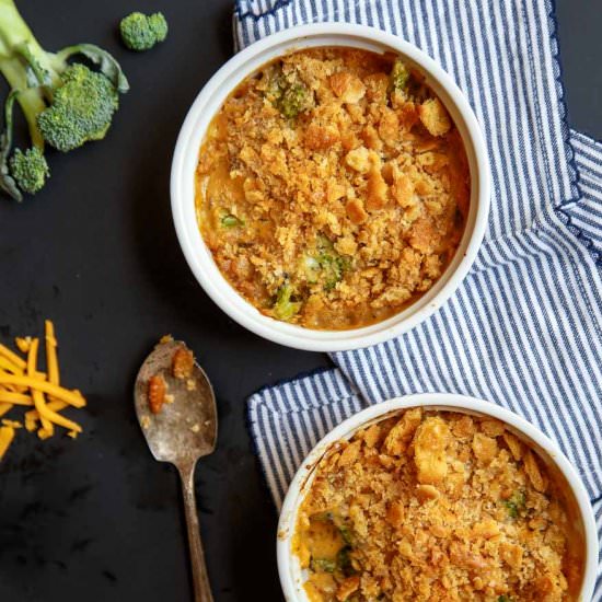 Broccoli Rice Casserole for two