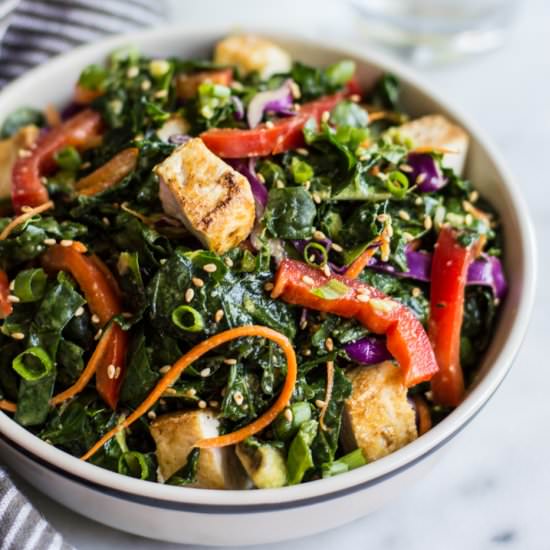 Kale Salad & Miso Ginger Dressing