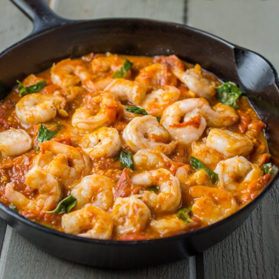 Roasted Cherry Tomato Sauce with Shrimp