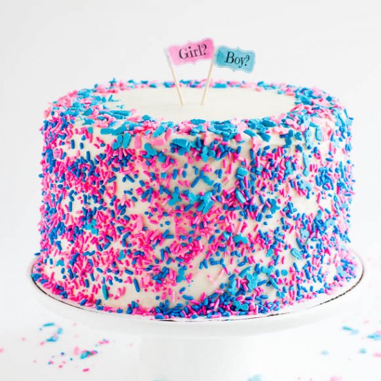 Gender Reveal Piñata Cake