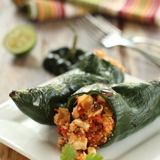 Sofritas Stuffed Poblano Peppers