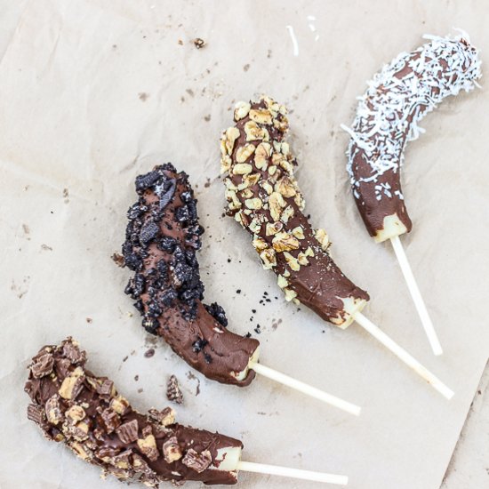 Chocolate Covered Frozen Bananas