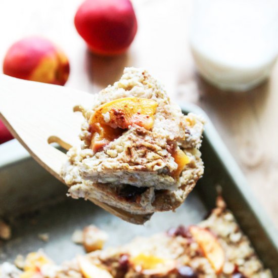 Nectarine Dried Cherry Baked Oatmeal