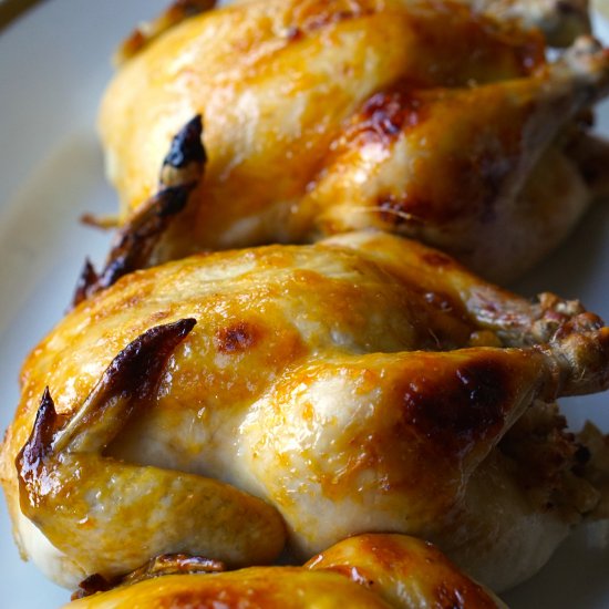 Marmalade Glazed Cornish Game Hens