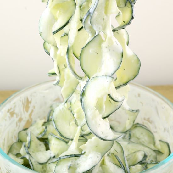 Spiralized Tzatziki Cucumber Salad