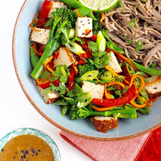 Tofu Stir Fry with Miso Dressing