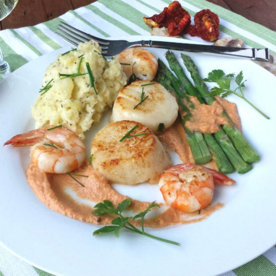 Scallops Shrimp and Garlic Potatoes