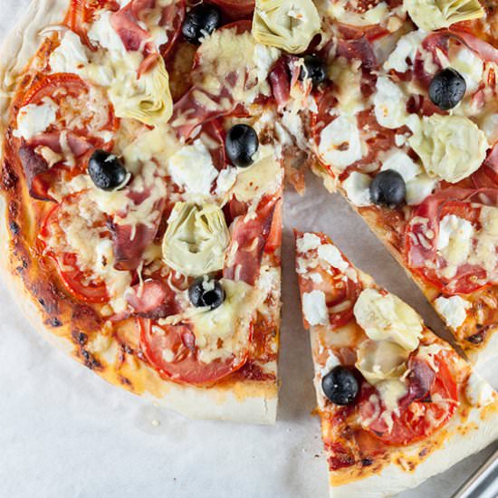 Goat Cheese and Tomato Pizza