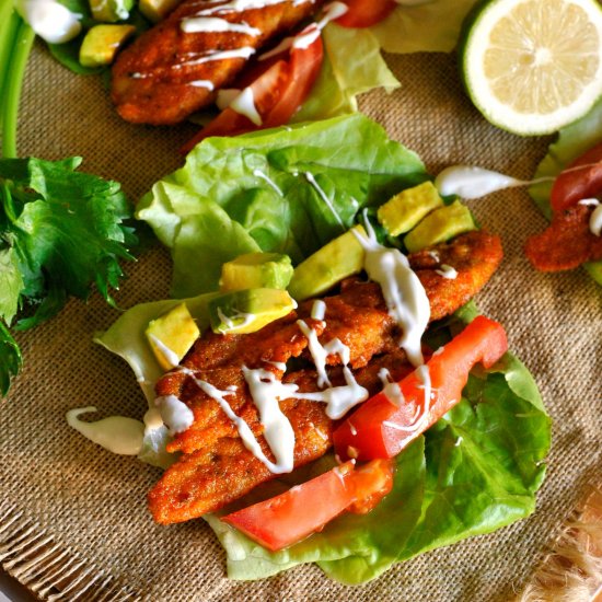 Buffalo Chicken Lettuce Wraps