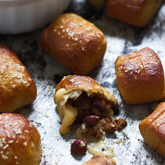 Chili Cheese Pretzel Bites