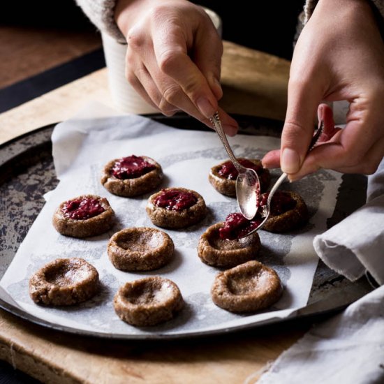 Almond Butter Thumbprint Cookies