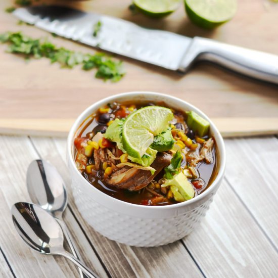 Chicken Tortilla Soup {Slow Cooker}