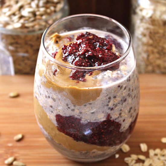 SunButter & Jam Overnight Chia Oats