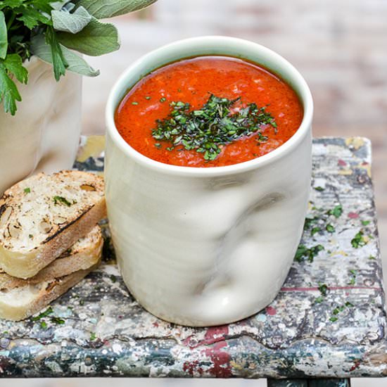 Roasted Tomato and Red Pepper Soup