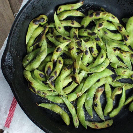 Skillet Roasted Edamame