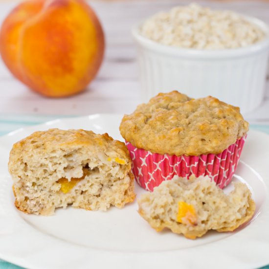 Oatmeal Peach Muffins