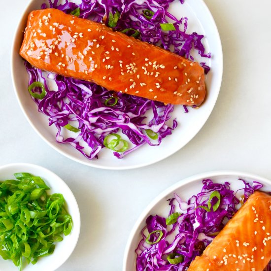 Baked Salmon and Honey-Garlic Glaze