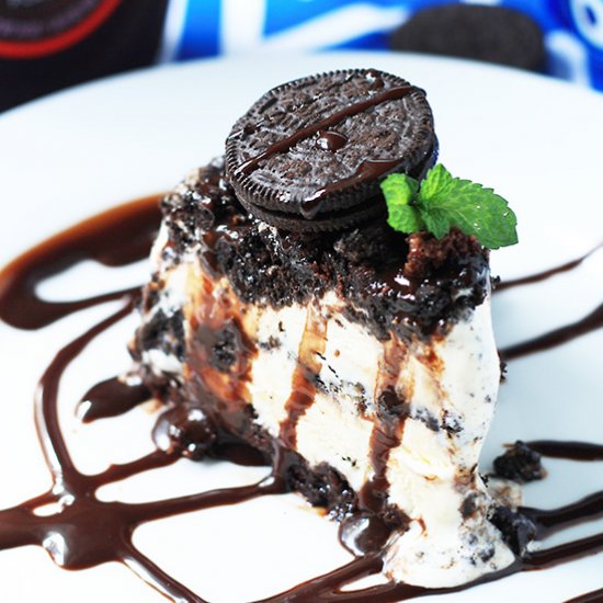 Oreo and Brownie Ice Cream Dessert