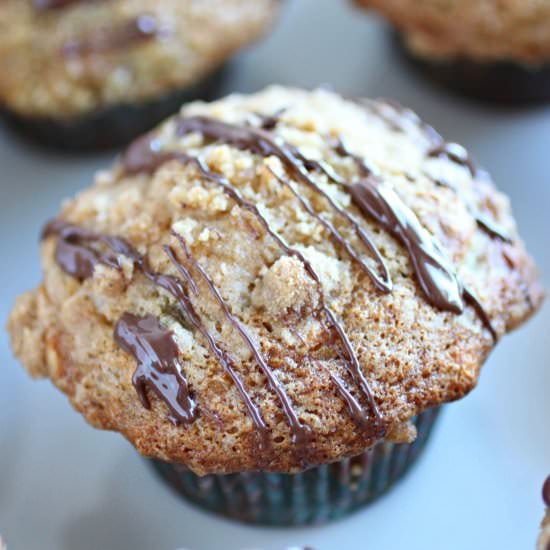 Chocolate Banana Streusel Muffins