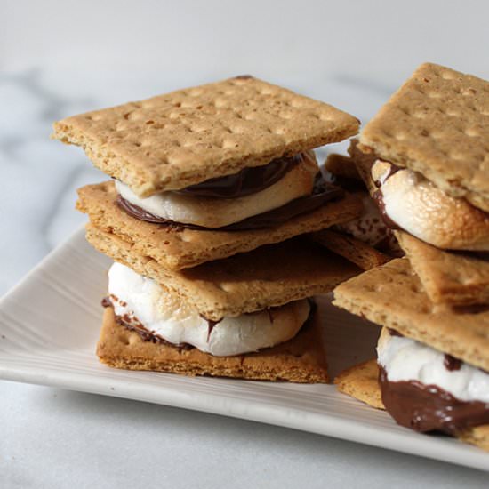 Nutella and Banana Indoor S’mores