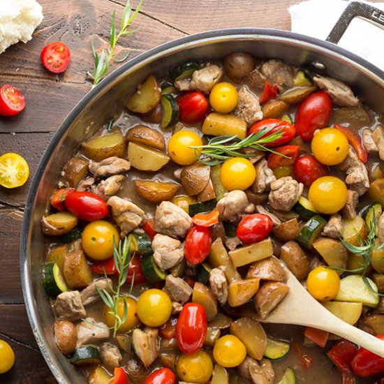 Balsamic Tarragon Chicken Skillet