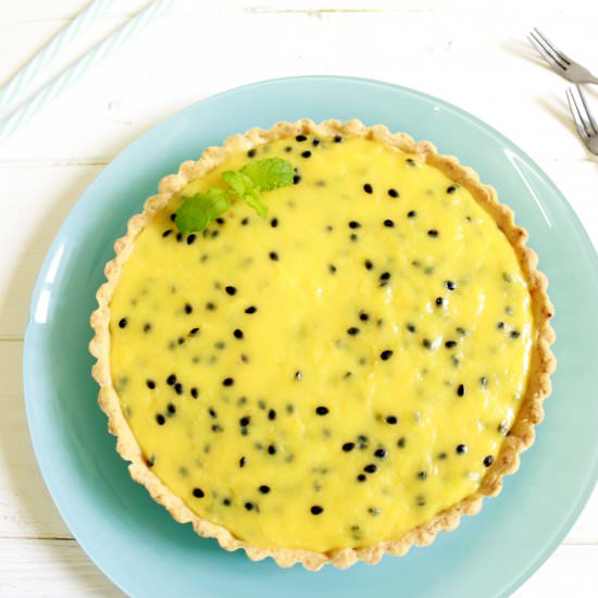 Passion curd tart