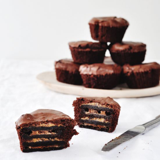 Oreo Peanutbutter Chocolate Cakes