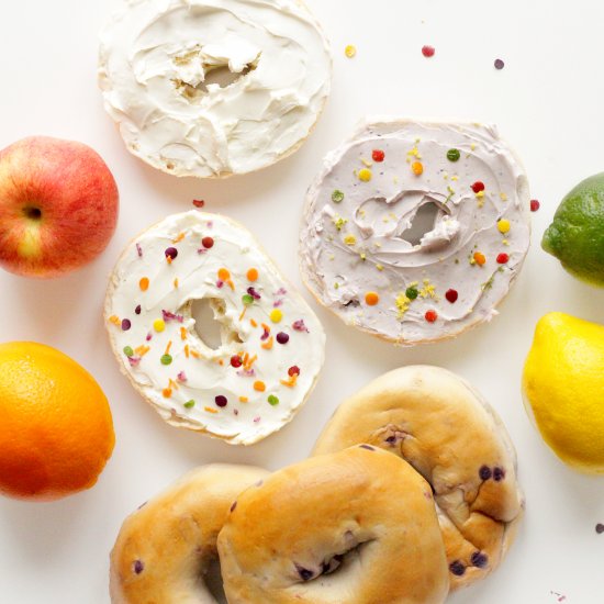 Bagels with HEALTHY confetti