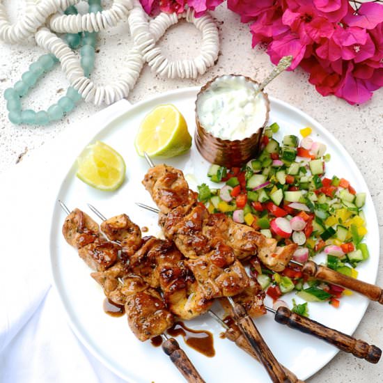 Greek Chicken Kebabs