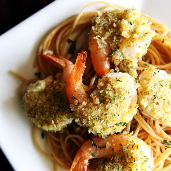 Lemon Herb Crusted Shrimp Scampi