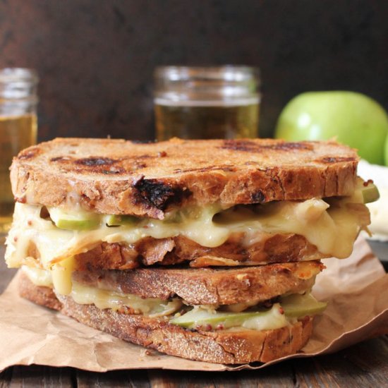 Chicken, Apple, Brie Grilled Cheese