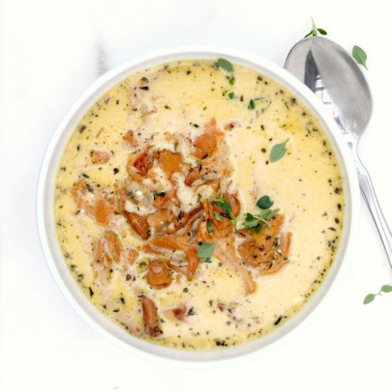 Four Cheese Chanterelle Soup